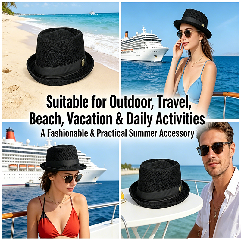 Pork Pie Hat Breathable Polyester Mesh Sweat Absorbing Band