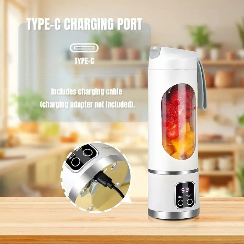 Portable Blender Rechargeable USB-C 450ml Stainless Steel Blades