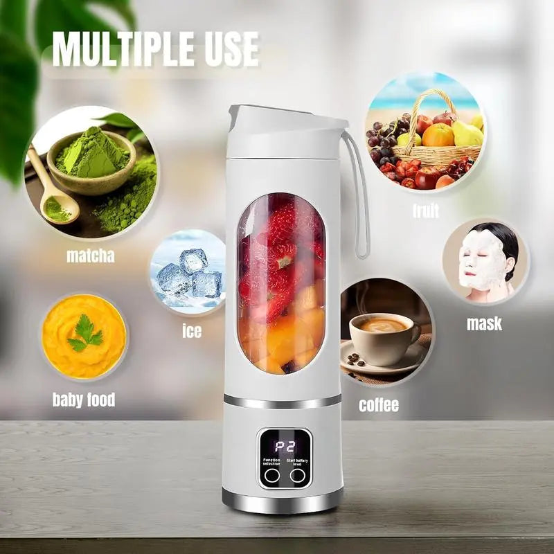 Portable Blender Rechargeable USB-C 450ml Stainless Steel Blades