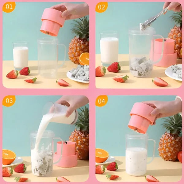 Portable Blender USB Rechargeable Leak-Proof Stainless Steel Blades