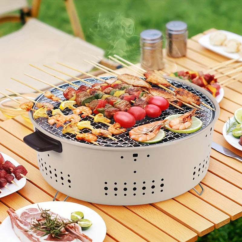 Portable Charcoal Grill Ventilated Metal Body Foldable Legs
