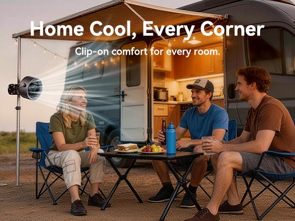Portable Clip Fan 3-In-1 Rechargeable 12-Hour Runtime