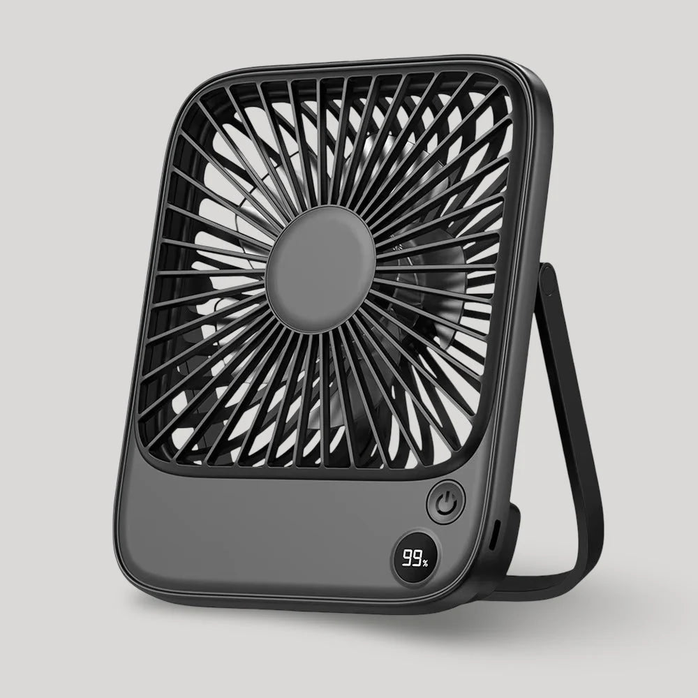 Portable Desk Fan Foldable USB Rechargeable Power Bank