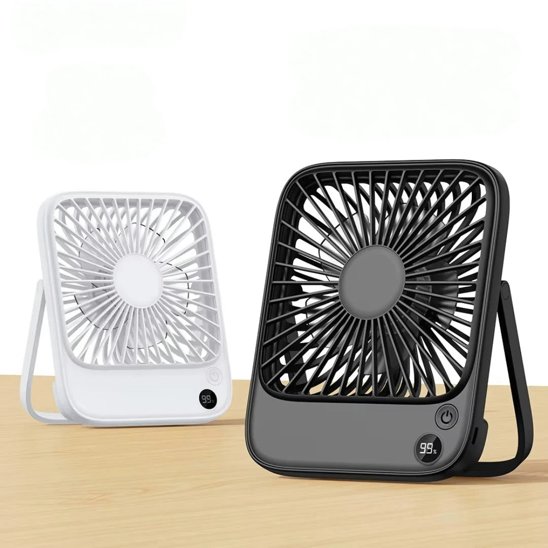 Portable Desk Fan Foldable USB Rechargeable Power Bank