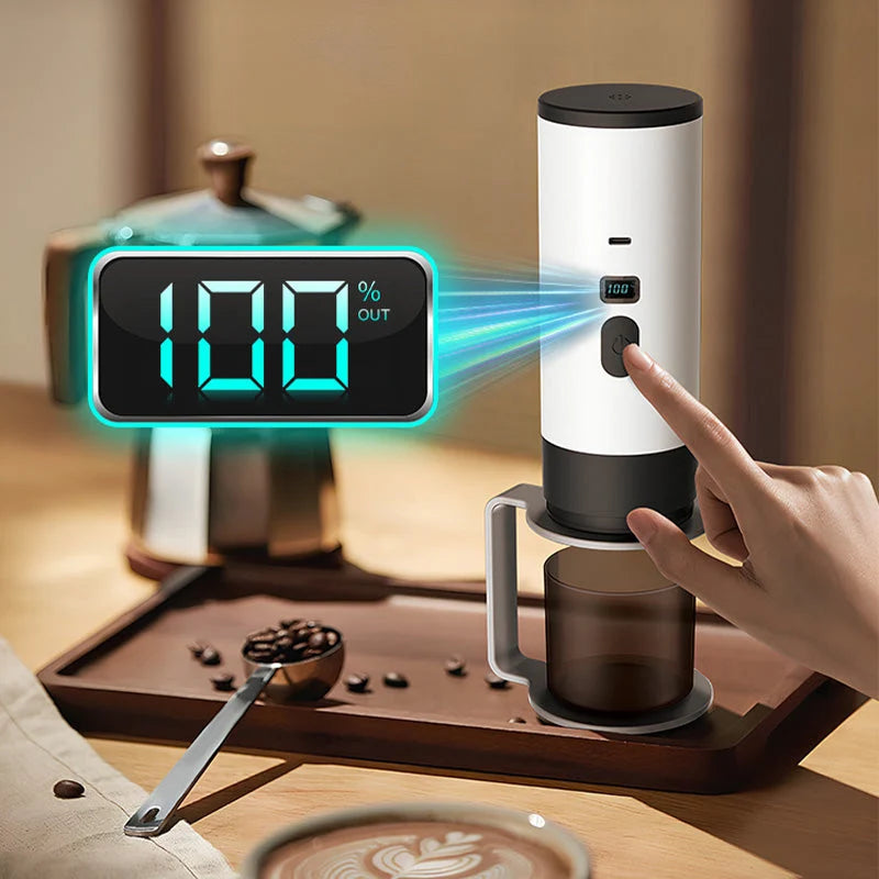 Portable Espresso Machine Battery Powered USB-C Charging LCD Display
