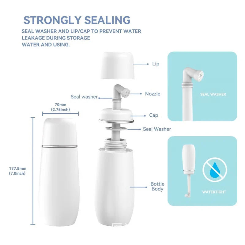 Portable Handheld Bidet 400ml Attachable Angled Nozzle