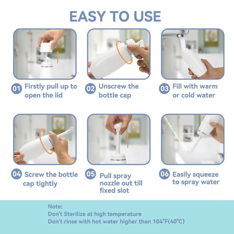 Portable Handheld Bidet 400ml Attachable Angled Nozzle