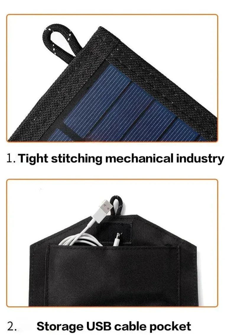Portable Solar Charger 20W Foldable & Waterproof USB Output