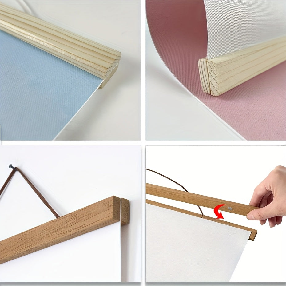 Poster Hanger Magnetic Recycled Teak Tool-Free