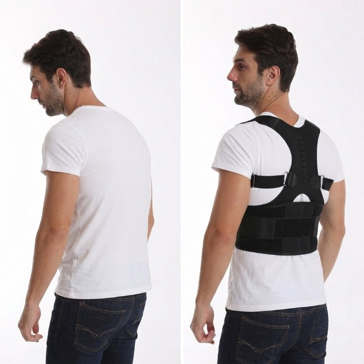 Posture Corrector Adjustable Straps Integrated Magnets Breathable Slim Design