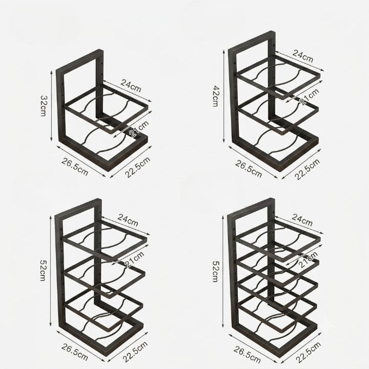Pot and Pan Rack Adjustable Shelves & Reinforced Carbon Steel