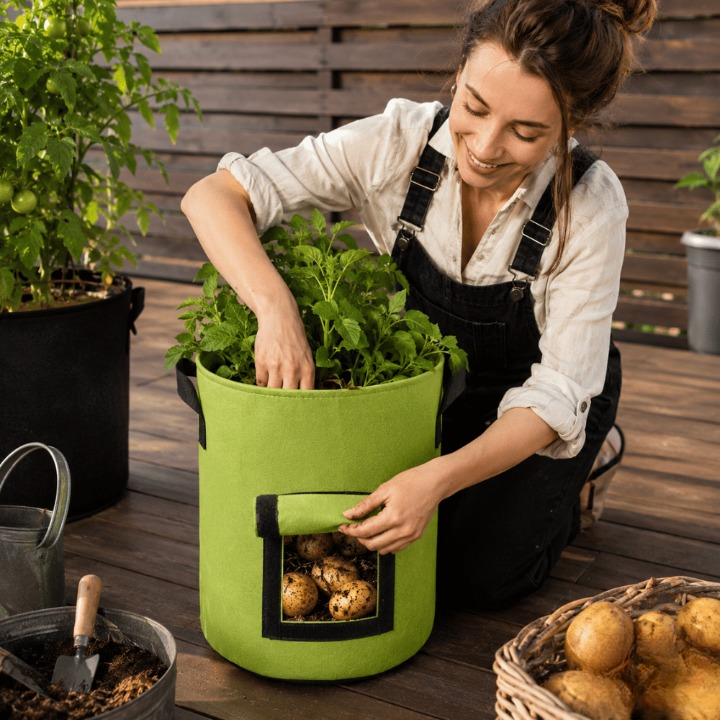 Potato Grow Bag Breathable Non-Woven Harvest Window Reinforced Handles