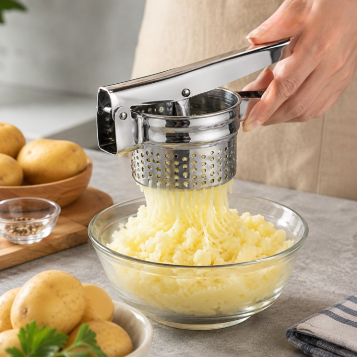 Potato Masher Stainless Steel Ergonomic Handle Dishwasher Safe