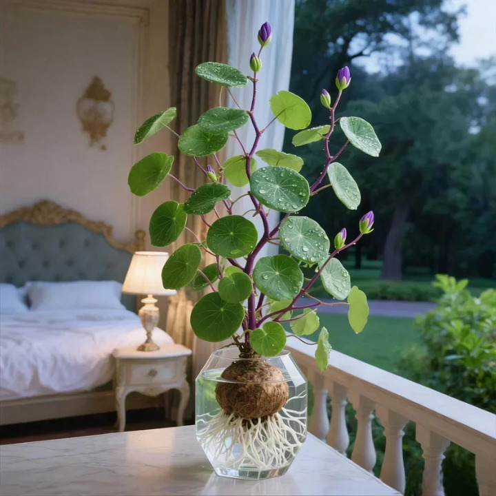 Potted Plant Stephania Erecta Decorative Caudex Easy Care