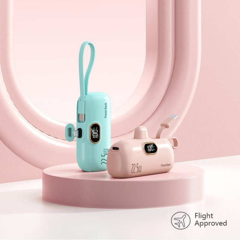 Power Bank 10,000 mAh 22.5W Fast Charging Integrated Cables