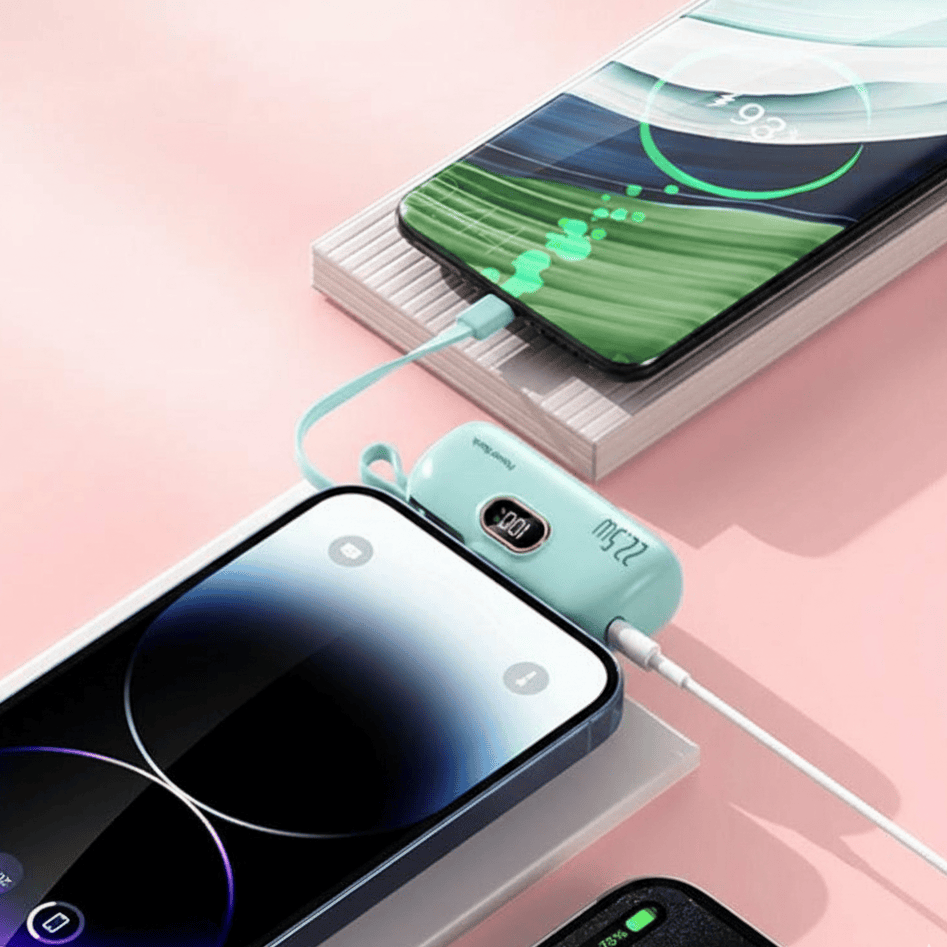 Power Bank 10,000 mAh 22.5W Fast Charging Integrated Cables