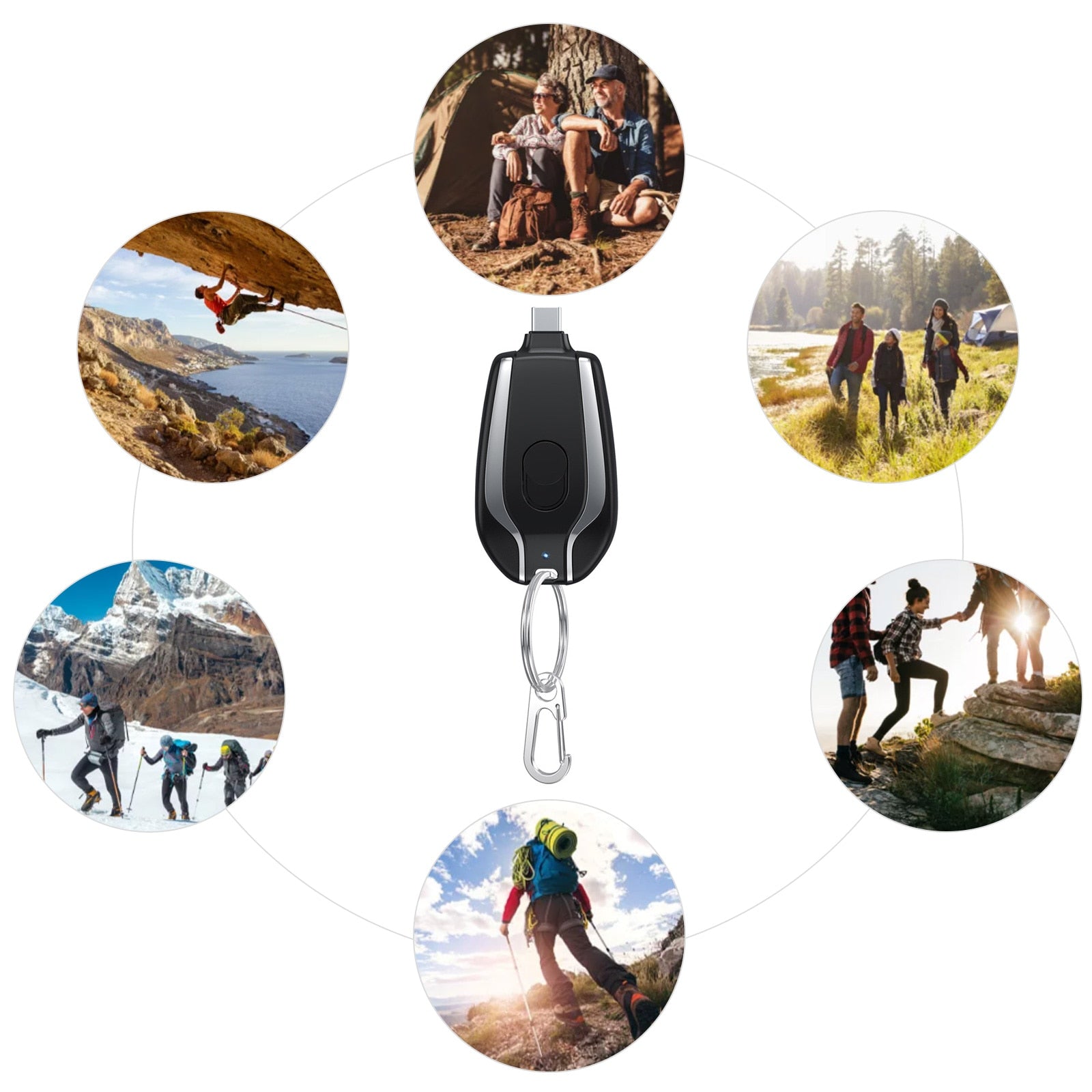 Power Bank Keychain Telescopic Plug 1500 mAh
