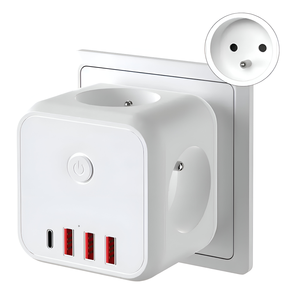 Power Strip Cube 7-in-1 Surge Protection & USB-C