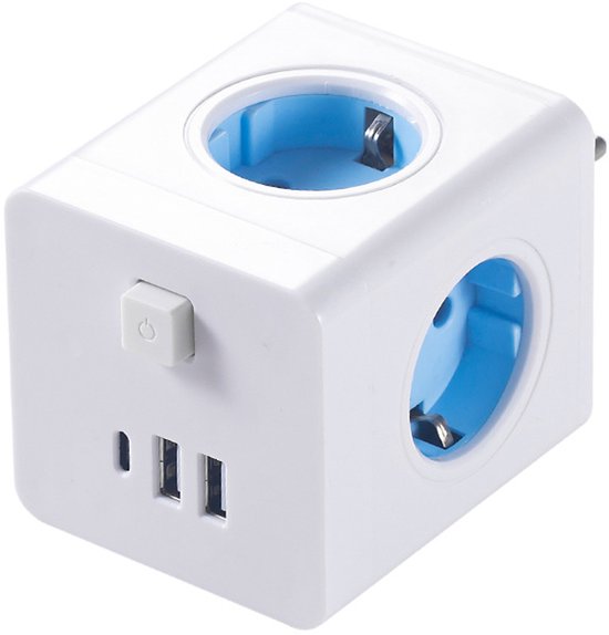 Power Strip Cube Space-Saving 4 Outlets & USB