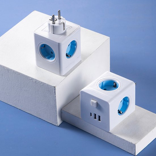 Power Strip Cube Space-Saving 4 Outlets & USB