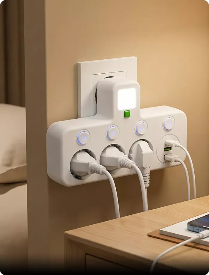 Power Strip USB-C & USB-A Surge Protection Night Light