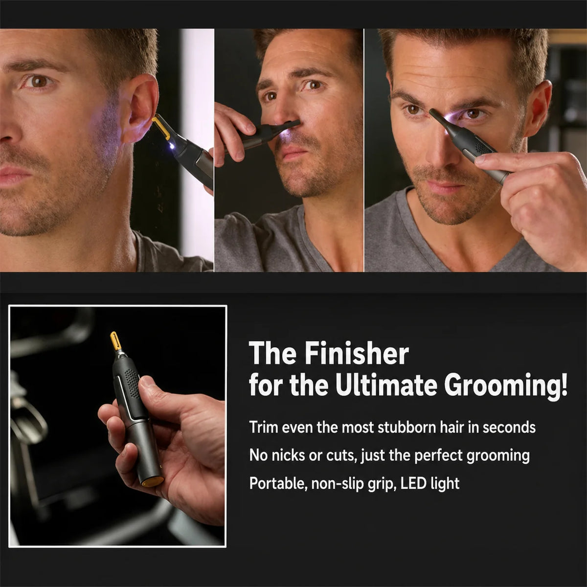Precision Trimmer Titanium-Coated Stainless Steel Blade & Integrated LED