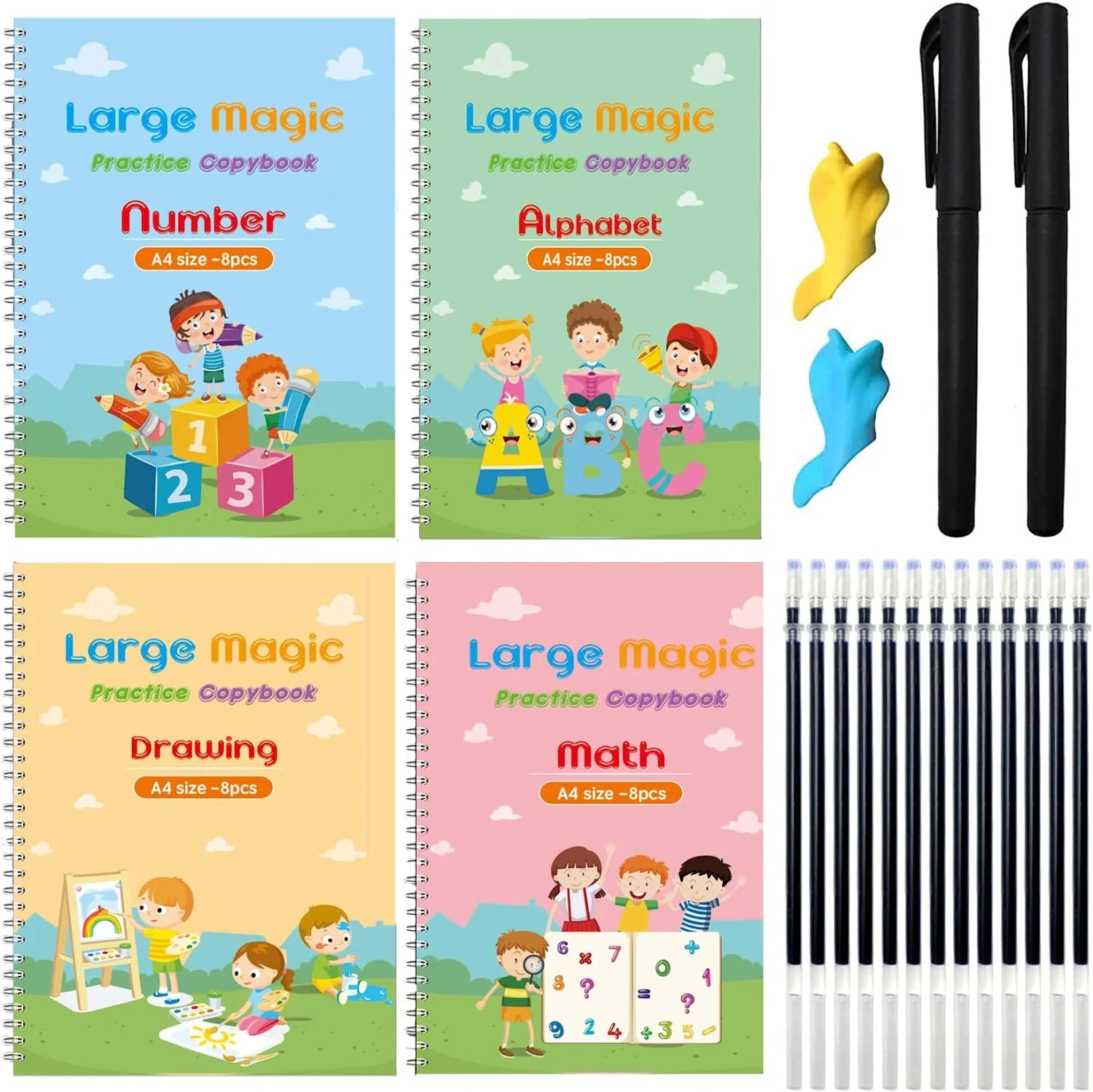 Preschool Writing Workbook Set Tear-Resistant Pages & Ergonomic Holder