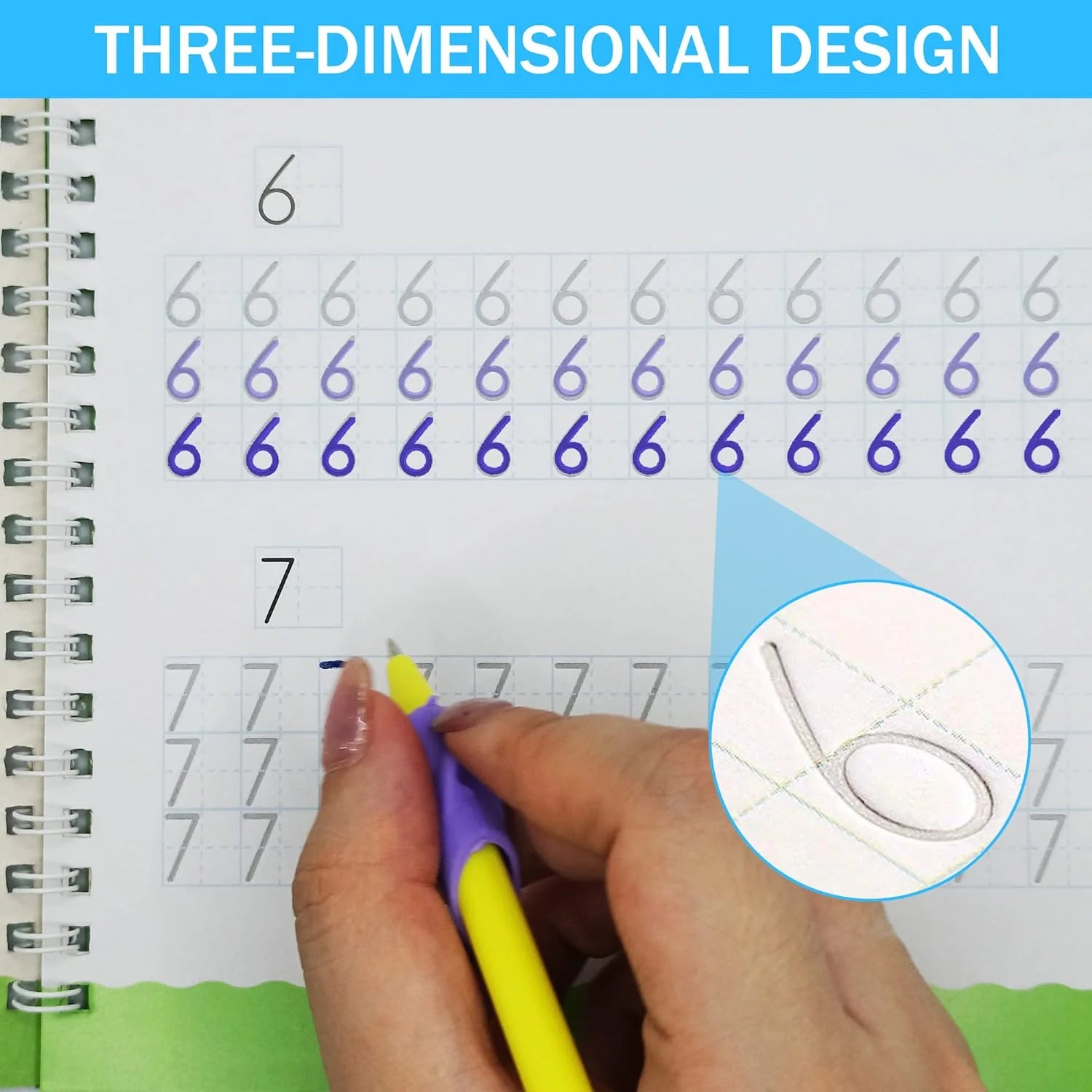 Preschool Writing Workbook Set Tear-Resistant Pages & Ergonomic Holder