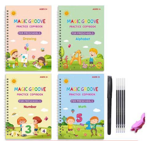 Preschool Writing Workbook Set Tear-Resistant Pages & Ergonomic Holder