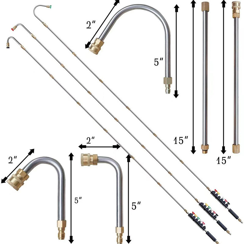 Pressure Washer Extension Pole Telescopic Brass & Stainless