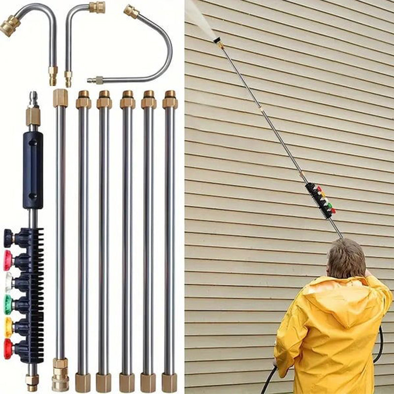 Pressure Washer Extension Pole Telescopic Brass & Stainless