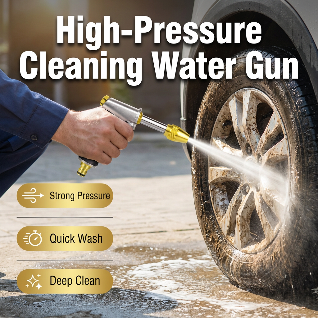 Pressure Washer Gun Adjustable Spray Head & Solid Brass Nozzle