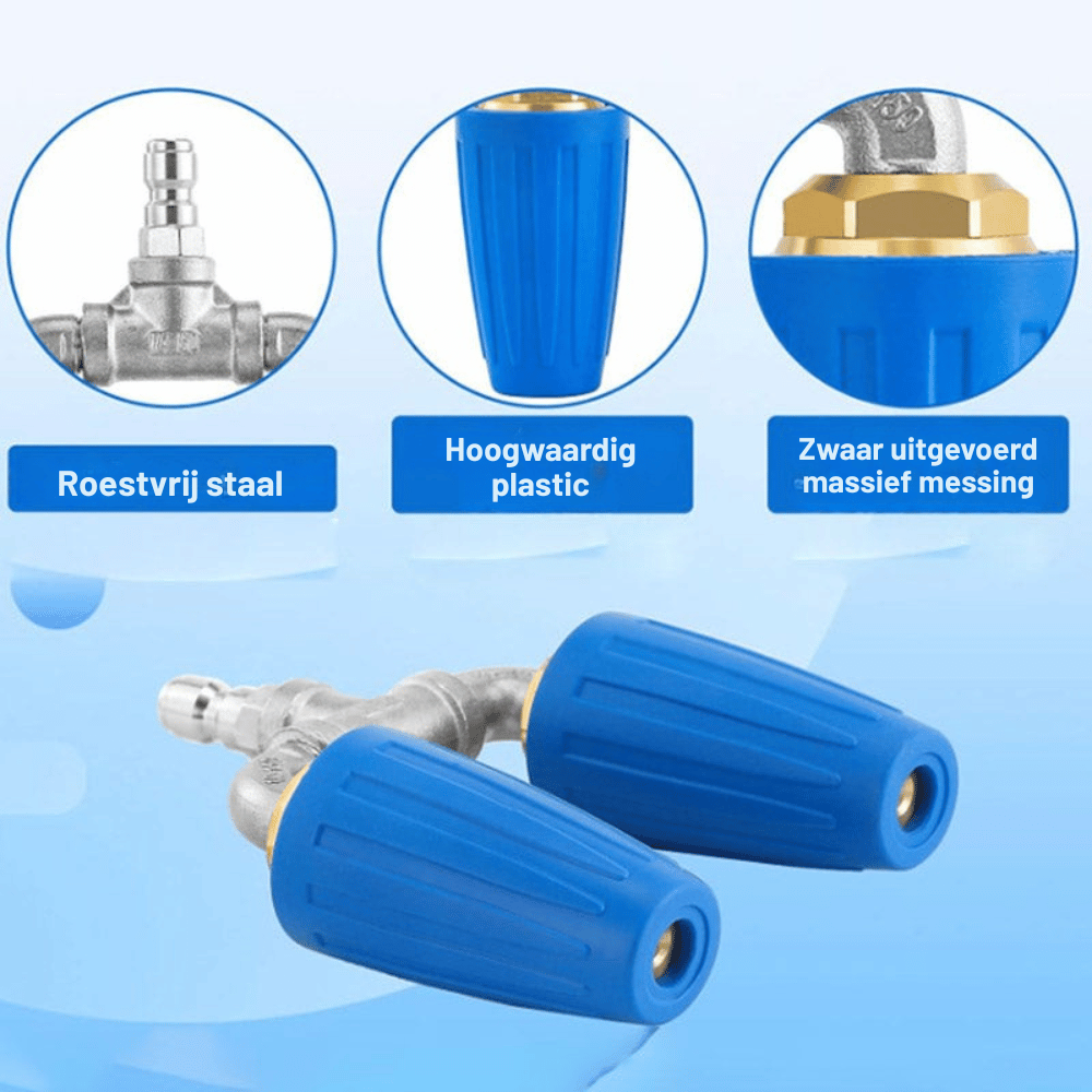 Pressure Washer Nozzle Dual Turbo Jet Quick-Connect Stainless Steel