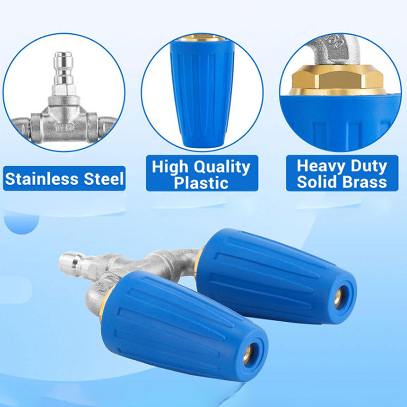Pressure Washer Nozzle Dual Turbo Jet Quick-Connect Stainless Steel