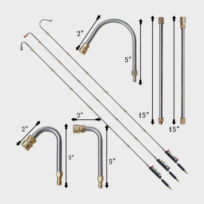 Pressure Washer Nozzle Ergonomic Handle Corrosion-Resistant Stainless Steel