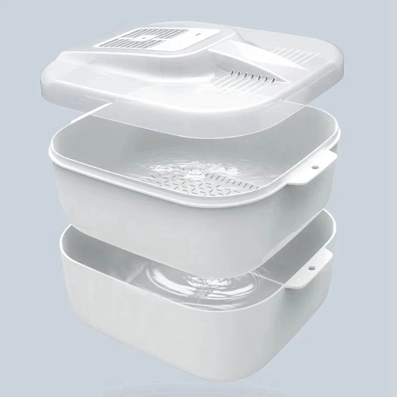 Produce Washing Container Removable Draining Basket Stackable BPA-Free