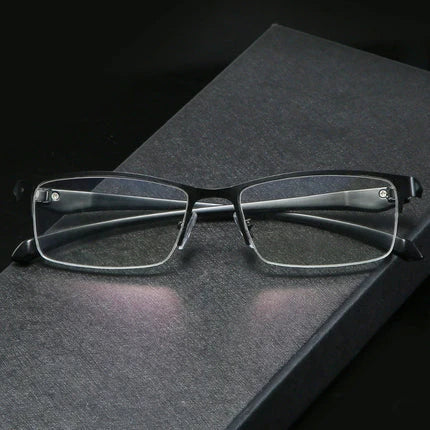 Progressive Reading Glasses Rimless Diamond-Cut Blue Light Protection