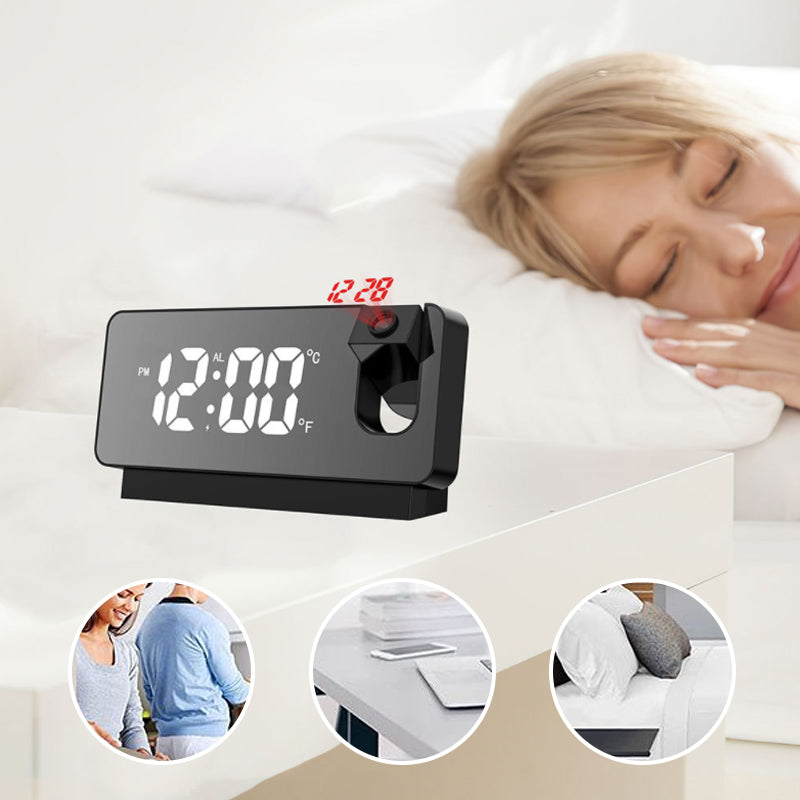 Projection Alarm Clock Dual Alarm & USB Charging