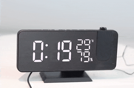 Projection Alarm Clock LED Mirror 180 Degree Projector