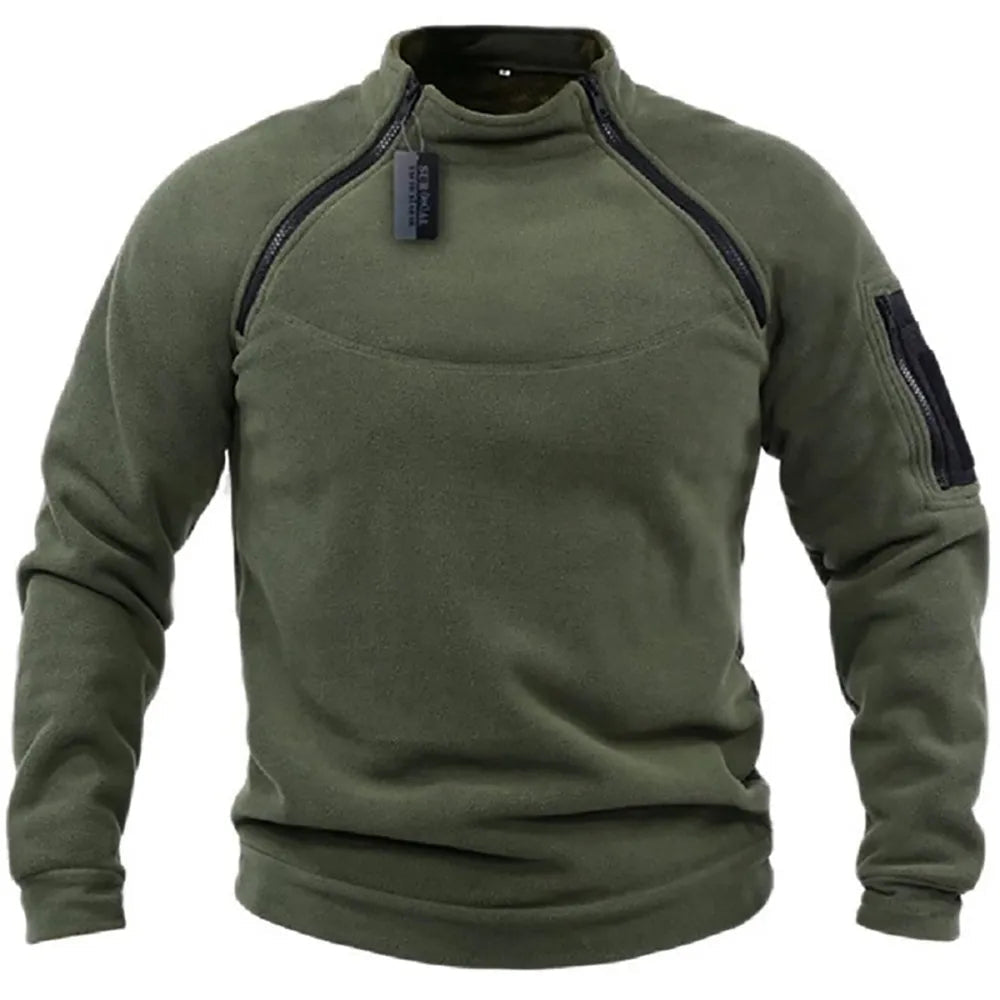 Pullover Sweater Military-Inspired Durable Warm Fabric