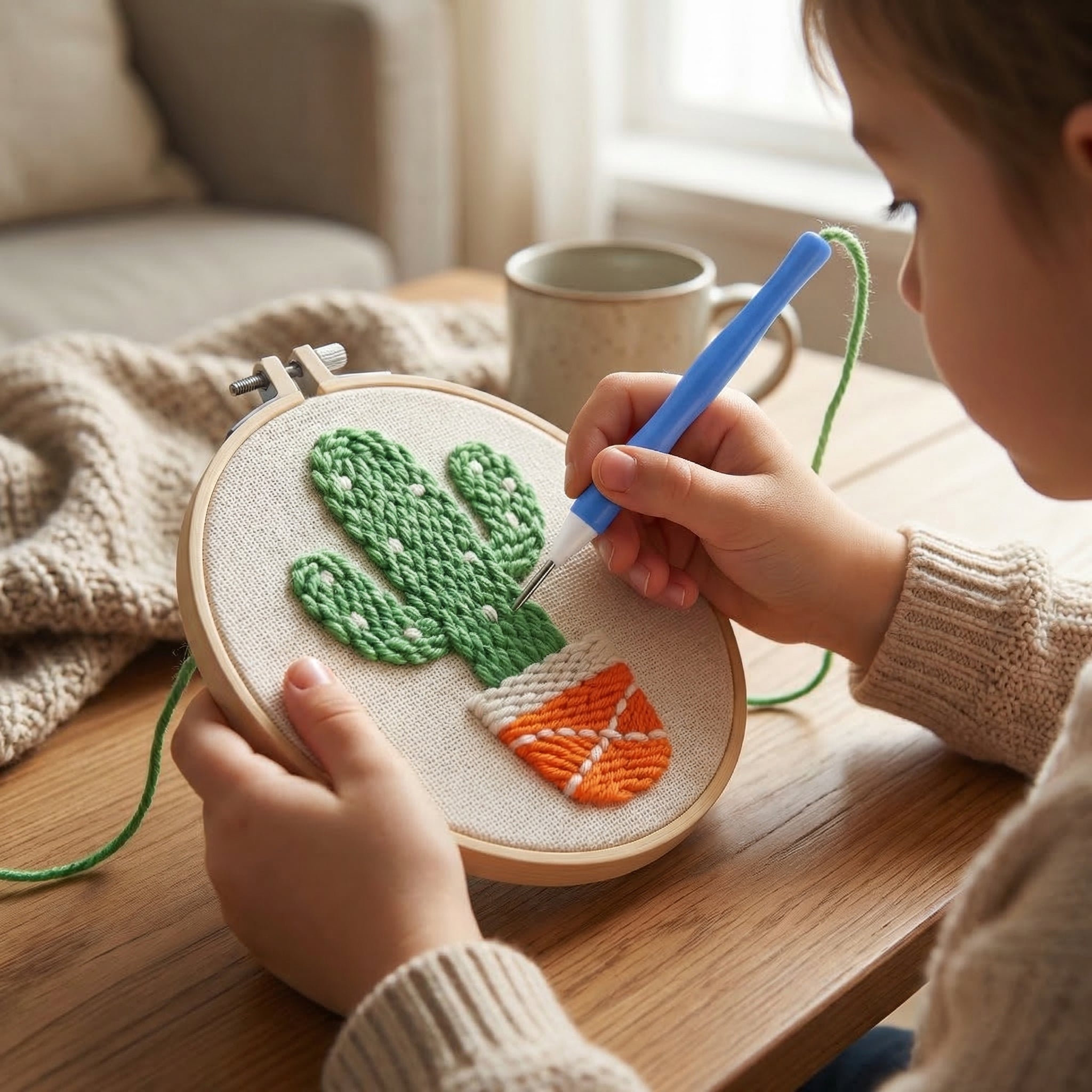 Punch Needle Embroidery Kit Beginner-Friendly Complete Set 17 Patterns