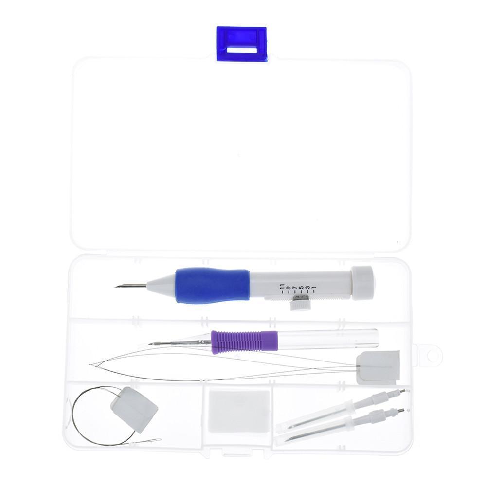 Punch Needle Embroidery Kit Wooden Hoop & Threads