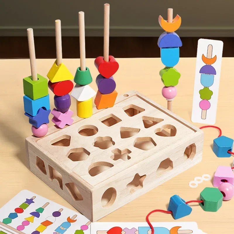 Puzzle Blocks Interactive Problem-Solving Portable Playset