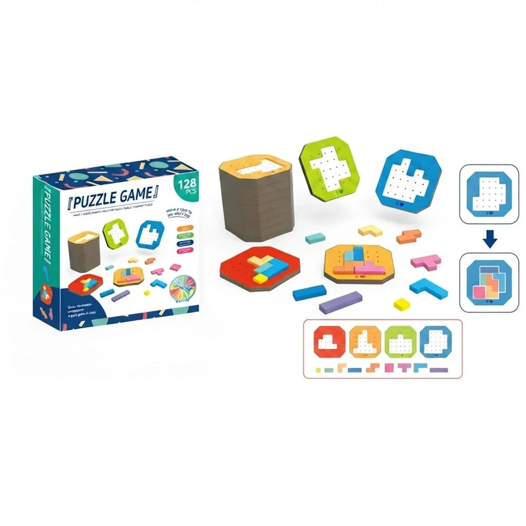 Puzzle Set 108 Pieces & 20 Task Cards Storage Box