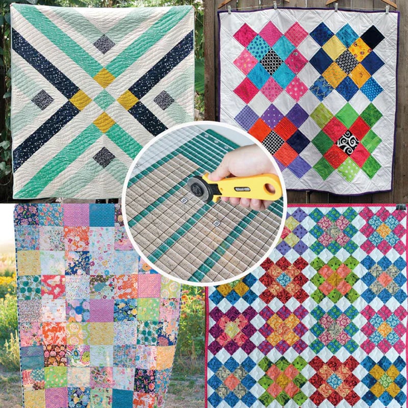 Quilting Fabric Cutter Cuts Six Strips Non-Slip & Ambidextrous