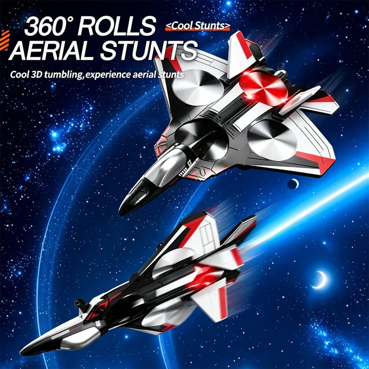 RC Jet 360° Stunts LED Lights Shockproof