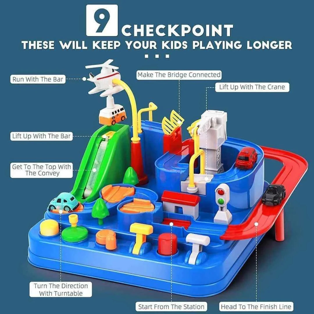 Race Track Set Multi-Level 6 Control Buttons