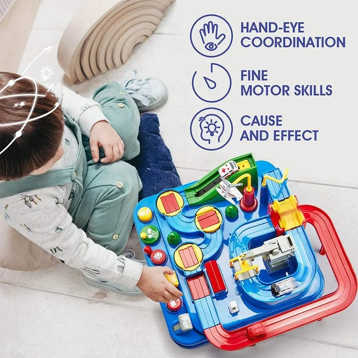 Race Track Set Multi-Level 6 Control Buttons
