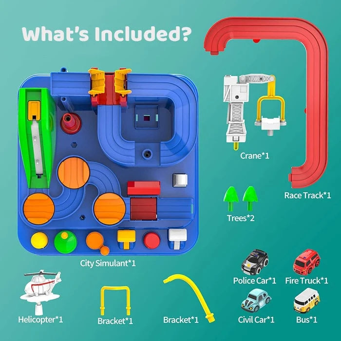 Race Track Set Multi-Level 6 Control Buttons