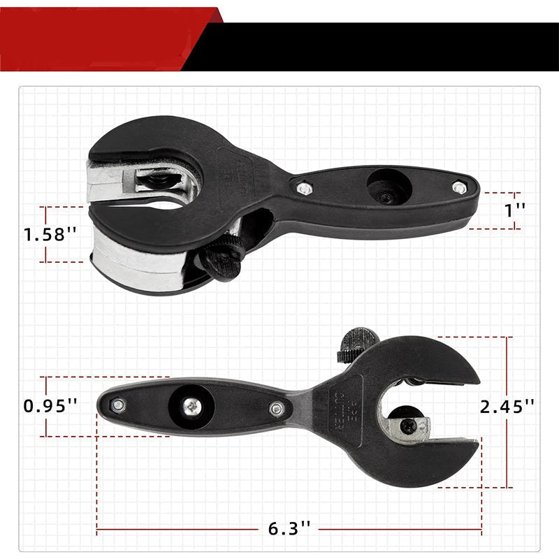 Ratchet Pipe Cutter 6–23 mm Ergonomic Handle Replaceable Blade